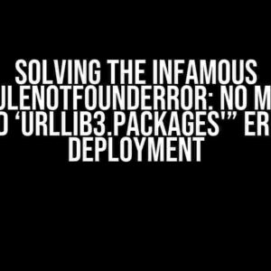 Solving the Infamous “ModuleNotFoundError: No module named ‘urllib3.packages'” Error in Deployment